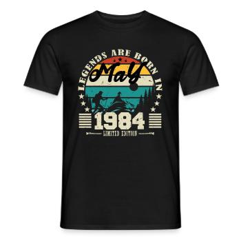 May 1984 Birthday present May 1984. May 1984. - Men's T-Shirt - black - Front - AI Model Male 178 light (178cm)