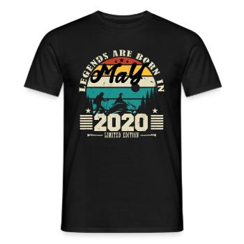 Mai 2020 Cadeau d'anniversaire mai 2020. May 2020. - T-shirt homme - noir - Devant - AI Model Male 178 light (178cm)