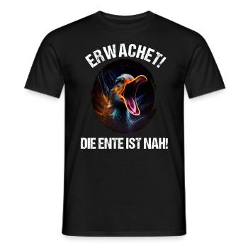 Erwachet Die Ente ist nah Duck Ente lustiges Enten - Männer T-Shirt - Schwarz - Vorne - AI Model Male 178 light (178cm)