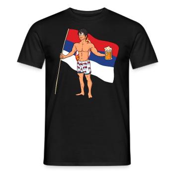 Serbia Hot Boy - Men's T-Shirt - black - Front - AI Model Male 178 light (178cm)