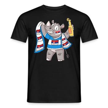 Nashorn Fan Serbien - Männer T-Shirt - Schwarz - Vorne - AI Model Male 178 light (178cm)