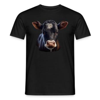 cows farmer farmer cow lover funny cow - Men's T-Shirt - black - Front - AI Model Male 178 light (178cm)