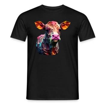 cows farmer farmer cow lover funny cow - Men's T-Shirt - black - Front - AI Model Male 178 light (178cm)
