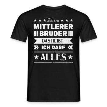 Mittelkind Sandwichkind Mittlerer Bruder - Männer T-Shirt - Schwarz - Vorne - AI Model Male 178 light (178cm)