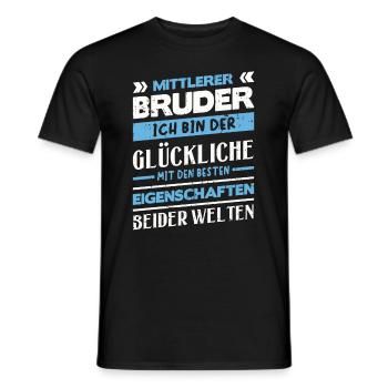 Mittelkind Sandwichkind Mittlerer Bruder - Männer T-Shirt - Schwarz - Vorne - AI Model Male 178 light (178cm)