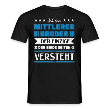 Mittelkind Sandwichkind Mittlerer Bruder - Männer T-Shirt - Schwarz - Vorne - AI Model Male 178 light (178cm)