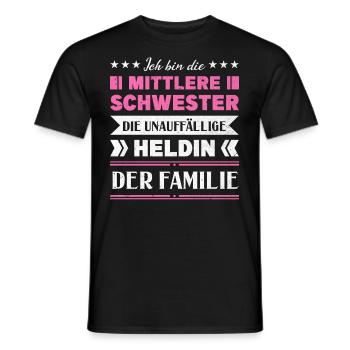 Mittelkind Sandwichkind Mittlere Schwester - Männer T-Shirt - Schwarz - Vorne - AI Model Male 178 light (178cm)