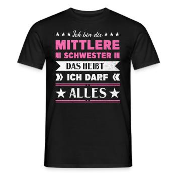 Mittelkind Sandwichkind Mittlere Schwester - Männer T-Shirt - Schwarz - Vorne - AI Model Male 178 light (178cm)