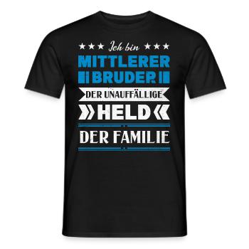 Mittelkind Sandwichkind Mittlerer Bruder - Männer T-Shirt - Schwarz - Vorne - AI Model Male 178 light (178cm)