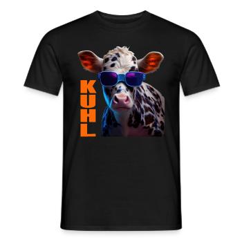 cows farmer farmer cow lover funny cow - Men's T-Shirt - black - Front - AI Model Male 178 light (178cm)