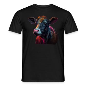 cows farmer farmer cow lover funny cow - Men's T-Shirt - black - Front - AI Model Male 178 light (178cm)