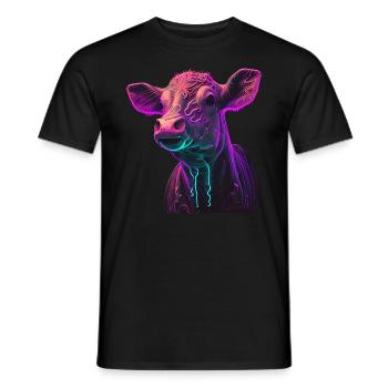 cows farmer farmer cow lover funny cow - Men's T-Shirt - black - Front - AI Model Male 178 light (178cm)