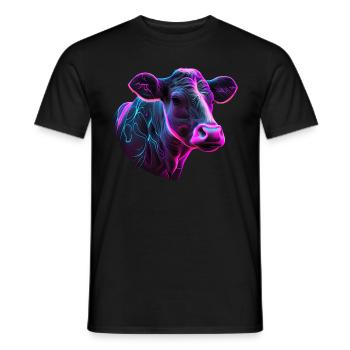 cows farmer farmer cow lover funny cow - Men's T-Shirt - black - Front - AI Model Male 178 light (178cm)