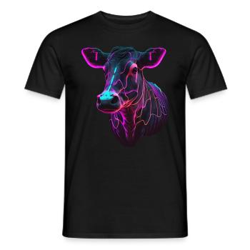cows farmer farmer cow lover funny cow - Men's T-Shirt - black - Front - AI Model Male 178 light (178cm)