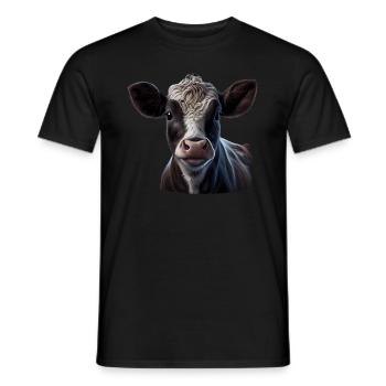 cows farmer farmer cow lover funny cow - Men's T-Shirt - black - Front - AI Model Male 178 light (178cm)