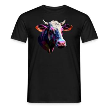 cows farmer farmer cow lover funny cow - Men's T-Shirt - black - Front - AI Model Male 178 light (178cm)
