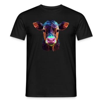 cows farmer farmer cow lover funny cow - Men's T-Shirt - black - Front - AI Model Male 178 light (178cm)