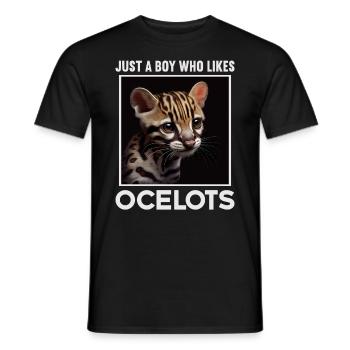 just a boy girl who loves Ocelots Ocelot ocelot ocelot - Men's T-Shirt - black - Front - AI Model Male 178 light (178cm)