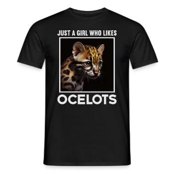 just a boy girl who loves Ocelots Ocelot ocelot ocelot - Men's T-Shirt - black - Front - AI Model Male 178 light (178cm)