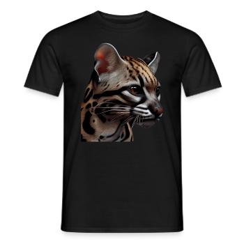 just a boy girl who loves Ocelots Ocelot ocelot ocelot - Men's T-Shirt - black - Front - AI Model Male 178 light (178cm)