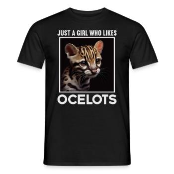 just a boy girl who loves Ocelots Ocelot ocelot ocelot - Men's T-Shirt - black - Front - AI Model Male 178 light (178cm)