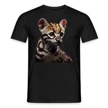 just a boy girl who loves Ocelots Ocelot ocelot ocelot - Men's T-Shirt - black - Front - AI Model Male 178 light (178cm)