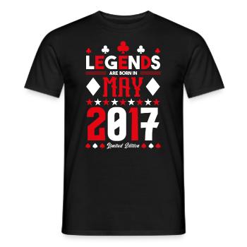 birthday gift May 2017. card games . May - Men's T-Shirt - black - Front - AI Model Male 178 light (178cm)