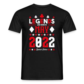 birthday gift May 2022. card games . May - Men's T-Shirt - black - Front - AI Model Male 178 light (178cm)