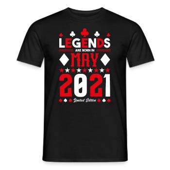 cadeau d'anniversaire Mai 2021. jeux de carte .May - T-shirt homme - noir - Devant - AI Model Male 178 light (178cm)