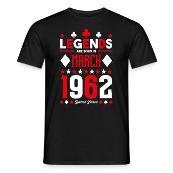 cadeau d'anniversaire Mars 1962. jeux de carte . - T-shirt homme - noir - Devant - AI Model Male 178 light (178cm)