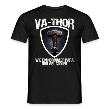 Papa Vathor Va Thor Vatertag Vatertagsgeschenk - Männer T-Shirt - Schwarz - Vorne - AI Model Male 178 light (178cm)