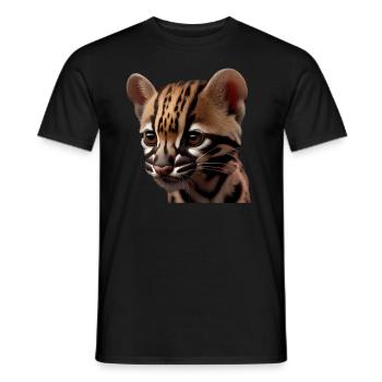 just a boy girl who loves Ocelots Ocelot ocelot ocelot - Men's T-Shirt - black - Front - AI Model Male 178 light (178cm)