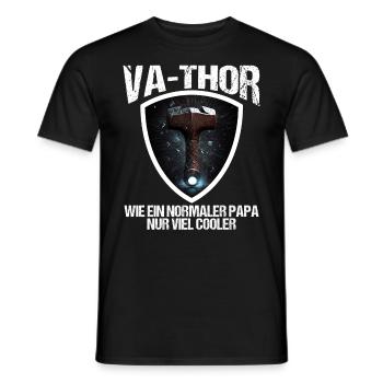 Papa Vathor Va Thor Vatertag Vatertagsgeschenk - Männer T-Shirt - Schwarz - Vorne - AI Model Male 178 light (178cm)