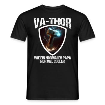 Papa Vathor Va Thor Vatertag Vatertagsgeschenk - Männer T-Shirt - Schwarz - Vorne - AI Model Male 178 light (178cm)