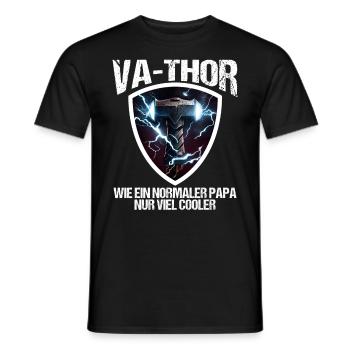 Papa Vathor Va Thor Vatertag Vatertagsgeschenk - Männer T-Shirt - Schwarz - Vorne - AI Model Male 178 light (178cm)