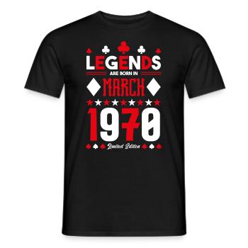 cadeau d'anniversaire Mars 1970. jeux de carte . - T-shirt homme - noir - Devant - AI Model Male 178 light (178cm)