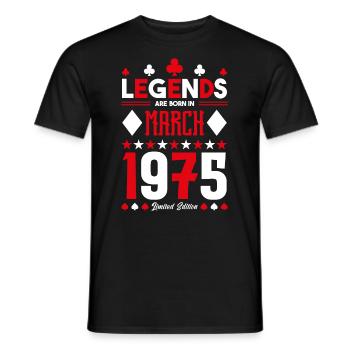 cadeau d'anniversaire Mars 1975. jeux de carte . - T-shirt homme - noir - Devant - AI Model Male 178 light (178cm)