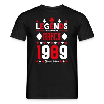 cadeau d'anniversaire Mars 1989. jeux de carte. - T-shirt homme - noir - Devant - AI Model Male 178 light (178cm)