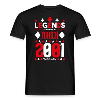 cadeau d'anniversaire Mars 2001. jeux de carte. - T-shirt homme - noir - Devant - AI Model Male 178 light (178cm)