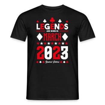 cadeau d'anniversaire Mars 2023. jeux de carte. - T-shirt homme - noir - Devant - AI Model Male 178 light (178cm)