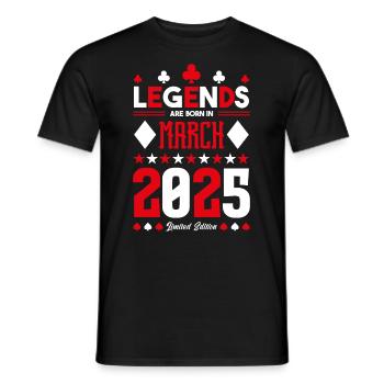 cadeau d'anniversaire Mars 2025. jeux de carte. - T-shirt homme - noir - Devant - AI Model Male 178 light (178cm)