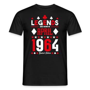 cadeau d'anniversaire avril 1964. jeux de carte. - T-shirt homme - noir - Devant - AI Model Male 178 light (178cm)