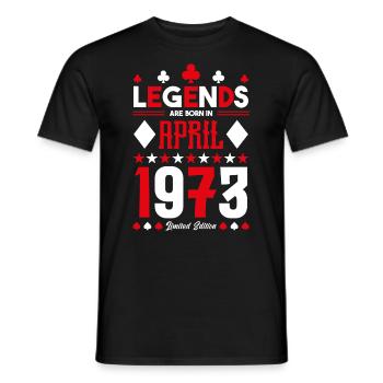 Birthday gift April 1973. card games. - Men's T-Shirt - black - Front - AI Model Male 178 light (178cm)
