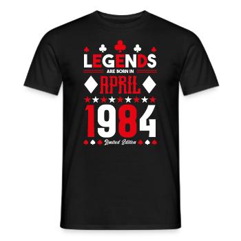 cadeau d'anniversaire avril 1984. jeux de carte. - T-shirt homme - noir - Devant - AI Model Male 178 light (178cm)