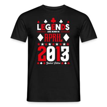 cadeau d'anniversaire avril 2013. jeux de carte. - T-shirt homme - noir - Devant - AI Model Male 178 light (178cm)