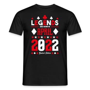 Birthday gift April 2022. card games. - Men's T-Shirt - black - Front - AI Model Male 178 light (178cm)
