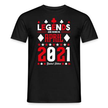 cadeau d'anniversaire avril 2021. jeux de carte. - T-shirt homme - noir - Devant - AI Model Male 178 light (178cm)