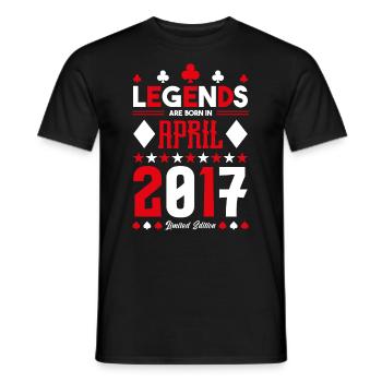 Birthday gift April 2017. card games. - Men's T-Shirt - black - Front - AI Model Male 178 light (178cm)