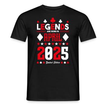 cadeau d'anniversaire avril 2025. jeux de carte. - T-shirt homme - noir - Devant - AI Model Male 178 light (178cm)