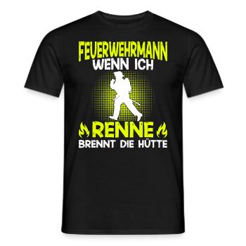 Feuerwehrmann FFW BFW Freiwillige Feuerwehr - Männer T-Shirt - Schwarz - Vorne - AI Model Male 178 light (178cm)